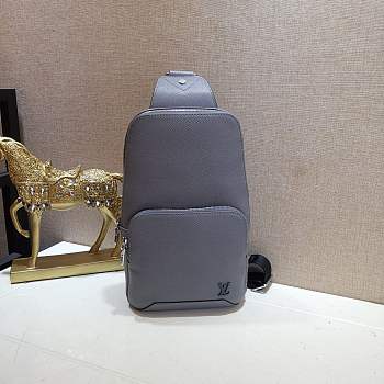 Louis Vuitton Avenue Sling Bag Grey Taiga Leather M30801 20cm