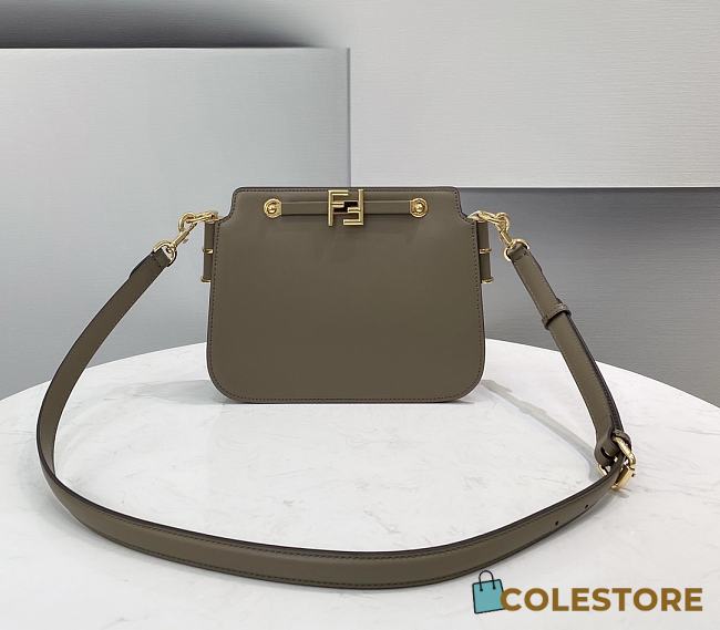 Fendi Touch Grey Leather Bag Size 26.5x10x9cm - 1