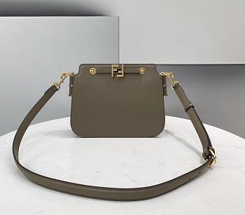 Fendi Touch Grey Leather Bag Size 26.5x10x9cm