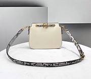 Fendi Touch White Leather Bag With Python Strap Size 26.5x10x9cm - 1