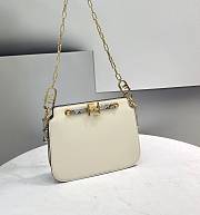 Fendi Touch White Leather Bag With Python Strap Size 26.5x10x9cm - 4