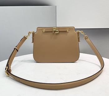 Fendi Touch Light Brown Leather Bag Size 26.5x10x9cm
