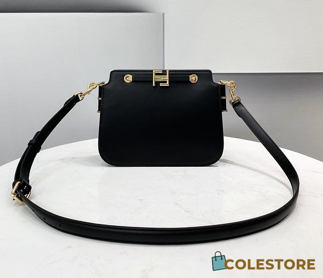 Fendi Touch Black Leather Bag Size 26.5x10x9cm - 1