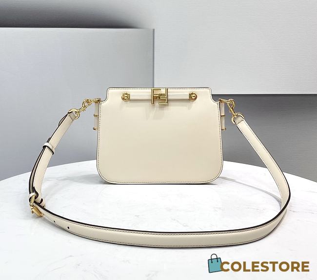 Fendi Touch White Leather Bag Strap Size 26.5x10x9cm - 1