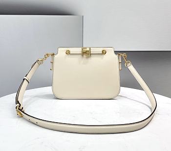 Fendi Touch White Leather Bag Strap Size 26.5x10x9cm