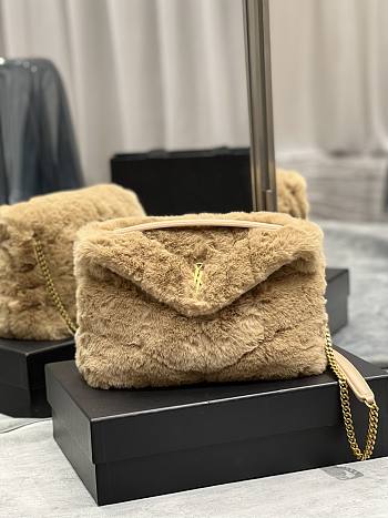 YSL LouLou Medium Shoulder Bag In Light Brown 574946 Size 29×17×11cm