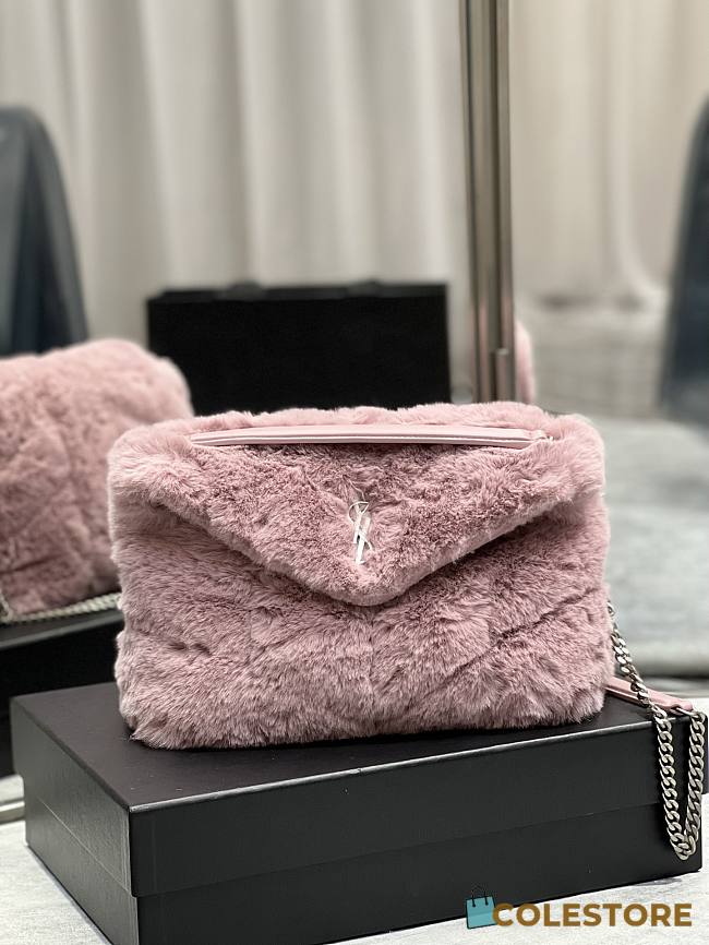 YSL LouLou Medium Shoulder Bag In Pink 574946 Size 29×17×11cm - 1