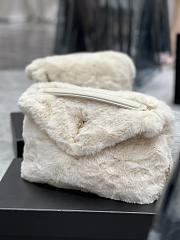 YSL LouLou Medium Shoulder Bag In White 574946 Size 29×17×11cm - 2