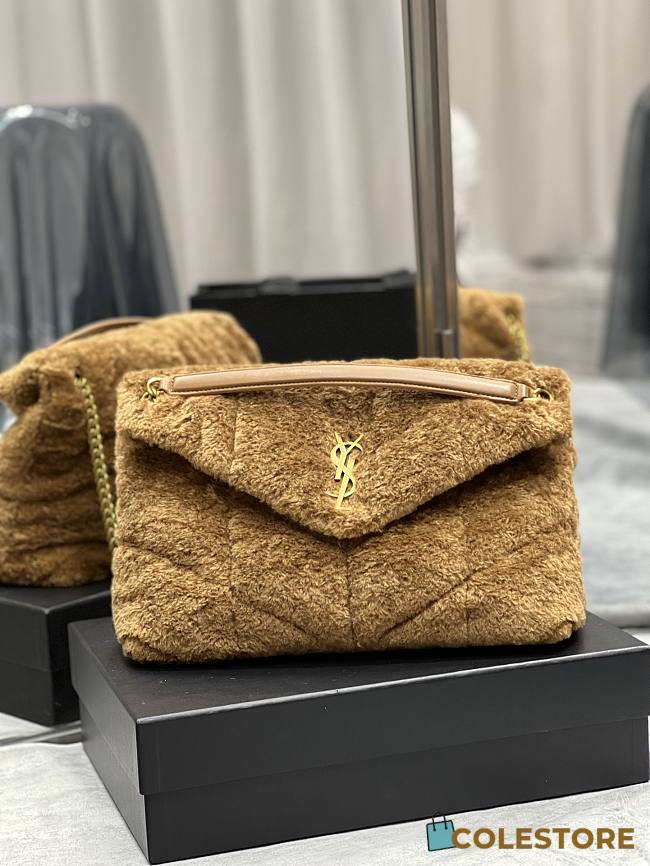 YSL LouLou Medium Shoulder Bag Sheepskin 577476 Size 35x23x13cm - 1