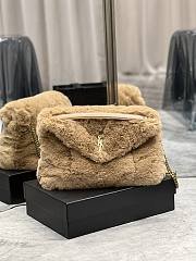 YSL LouLou Medium Shoulder Bag Light Brown Sheepskin 577476 Size 35x23x13cm - 1