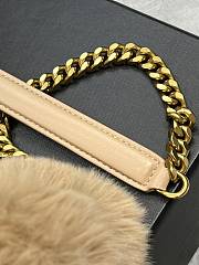 YSL LouLou Medium Shoulder Bag Light Brown Sheepskin 577476 Size 35x23x13cm - 5