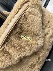 YSL LouLou Medium Shoulder Bag Light Brown Sheepskin 577476 Size 35x23x13cm - 3