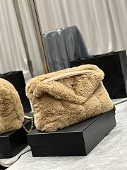 YSL LouLou Medium Shoulder Bag Light Brown Sheepskin 577476 Size 35x23x13cm - 2
