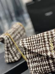 YSL LouLou Medium Shoulder Bag White&Brown 574946 Size 29×17×11cm - 2