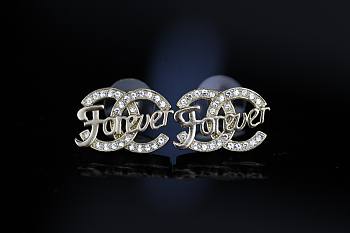 Chanel Earrings Crystal CC Forever