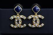 Chanel Earrings Logo& Sapphire - 1