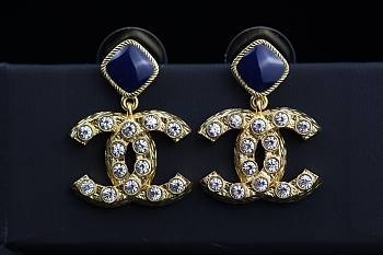 Chanel Earrings Logo& Sapphire