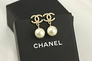 Chanel Earrings Gold&Pearl White  - 1