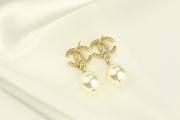 Chanel Earrings Gold&Pearl White  - 2