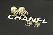 Chanel Earrings Gold&Pearl White  - 4