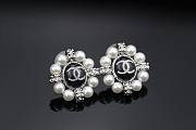 Chanel Earrings Metal Black&Pearls - 6