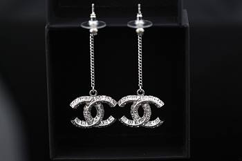 Chanel Earrings Metal & Diamantes Silver&Crystall