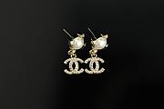 Chanel Earring Pearl Metal, Glass Pearls & Diamantés - 5