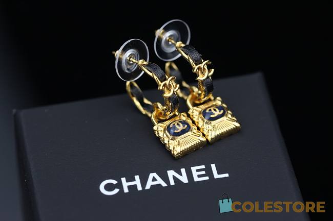 Chanel Earrings Sapphire Black&Gold - 1