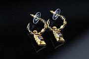 Chanel Earrings Sapphire Black&Gold - 3