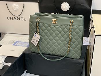 Chanel Large Shopping Bag In Light Forest A57030 Size 35X11X27cm