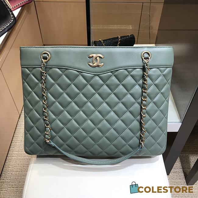Chanel Large Shopping Bag In Light Blue A57030 Size 35X11X27cm - 1