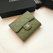 Chanel Mini Flap Wallet Green Caviar Leather 82288 Size 10.5x11.5x3cm - 3
