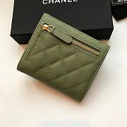 Chanel Mini Flap Wallet Green Caviar Leather 82288 Size 10.5x11.5x3cm - 4