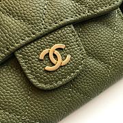 Chanel Mini Flap Wallet Green Caviar Leather 82288 Size 10.5x11.5x3cm - 6