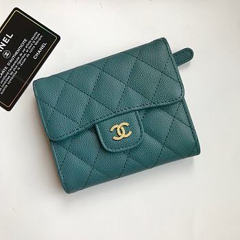 Chanel Mini Flap Wallet Navy Blue Caviar 82288 Size 10.5x11.5x3cm