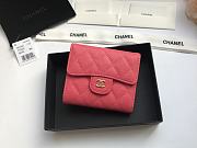 Chanel Mini Flap Wallet Pink Caviar 82288 Size 10.5x11.5x3cm - 1