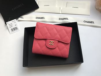 Chanel Mini Flap Wallet Pink Caviar 82288 Size 10.5x11.5x3cm