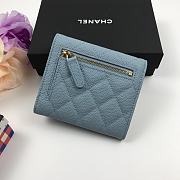 Chanel Mini Flap Wallet In Light Blue Caviar 82288 Size 10.5x11.5x3cm - 3