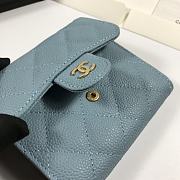 Chanel Mini Flap Wallet In Light Blue Caviar 82288 Size 10.5x11.5x3cm - 4