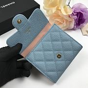 Chanel Mini Flap Wallet In Light Blue Caviar 82288 Size 10.5x11.5x3cm - 5