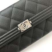 Chanel Boy Long Flap Wallet Caviar Leather & Silver-tone Metal 10.5cm - 3