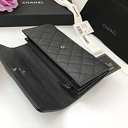 Chanel Boy Long Flap Wallet Caviar Leather & Silver-tone Metal 10.5cm - 5