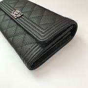 Chanel Boy Long Flap Wallet Caviar Leather & Silver-tone Metal 10.5cm - 6