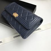 Chanel Wallet Blue Quilted Leather & Gold-tone Metal 10.5cm - 2