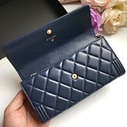 Chanel Wallet Blue Quilted Leather & Gold-tone Metal 10.5cm - 4
