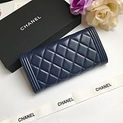 Chanel Wallet Blue Quilted Leather & Gold-tone Metal 10.5cm - 6