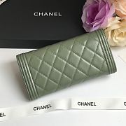 Chanel Wallet Green Quilted Leather & Gold-tone Metal 10.5cm - 4