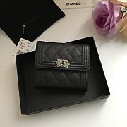 Chanel Mini Boy Wallet Silver-Tone A80374 Size 11cm - 1