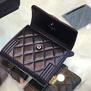 Chanel Mini Boy Wallet Calfskin Quilted Leather Silver-Tone A80374 Size 11cm - 5