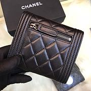 Chanel Mini Boy Wallet Calfskin Quilted Leather Silver-Tone A80374 Size 11cm - 3